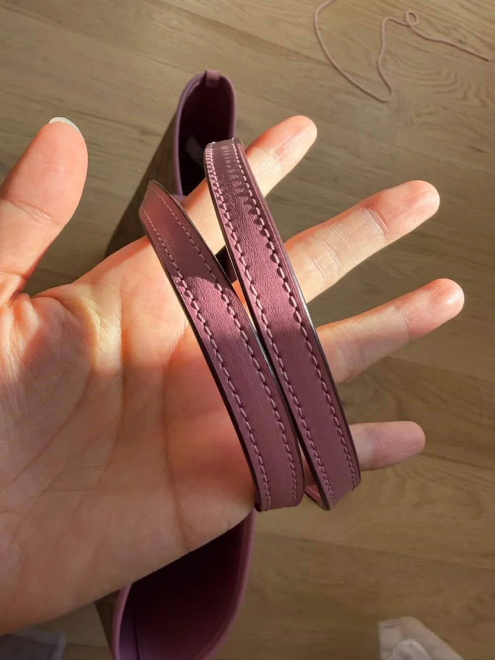 Coach Beige Signature Canvas Tote with Pink Trim and Purple Horse - Picture 6 of 6